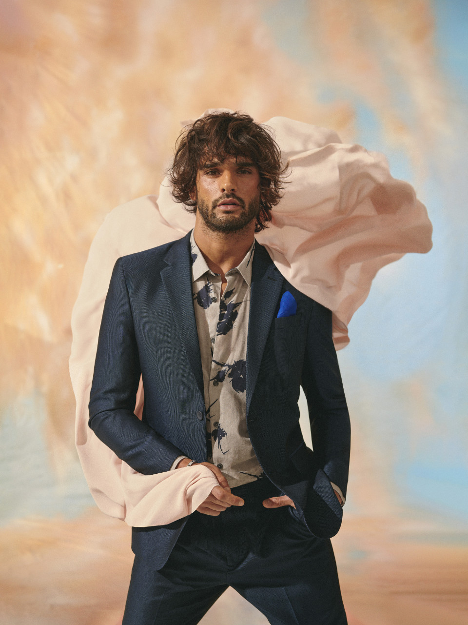 Model wearing a neutral outfit